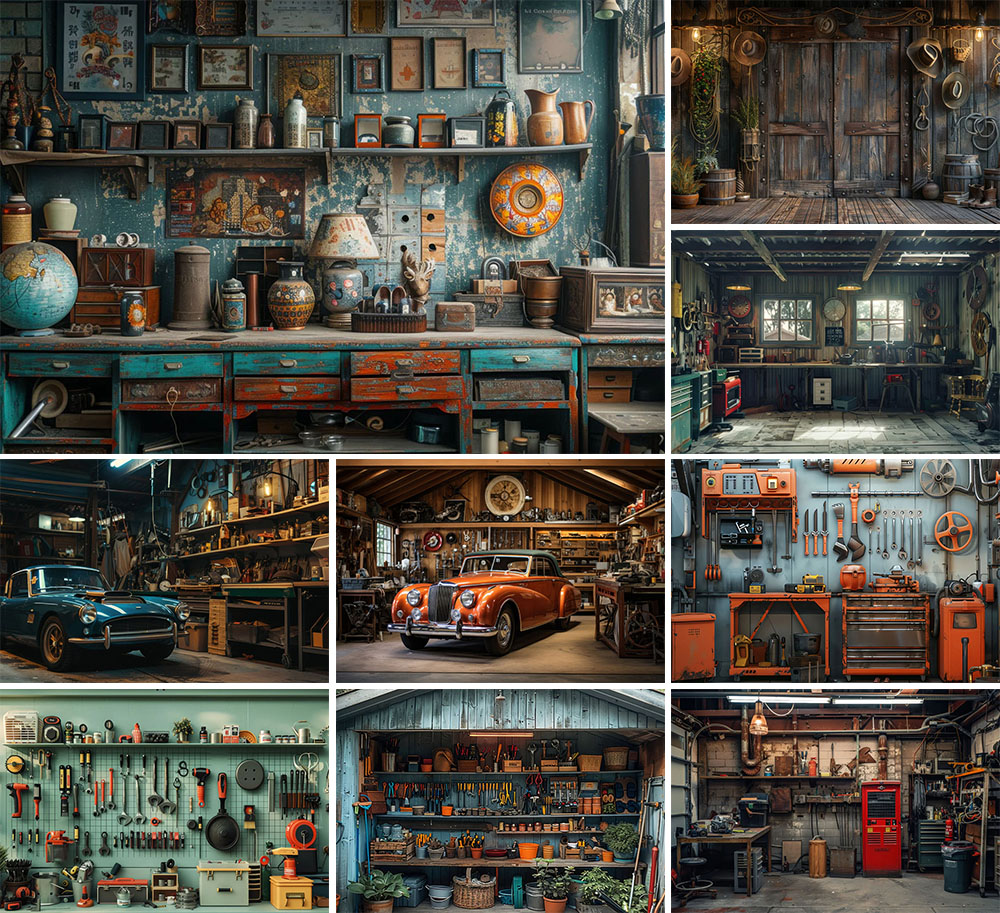 Workshop Tools Photos - Mehofond Photography Background Vintage Garage Car