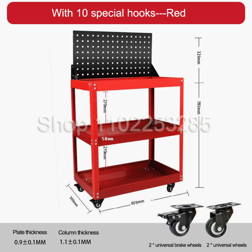 Tools In Mechanic Workshop - Tool Carts 3-layer Mobile Tool Car,