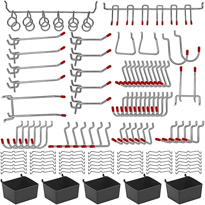 114 Pcs Pegboard Hooks Set Met - Workshop Tools Board 评论和价格