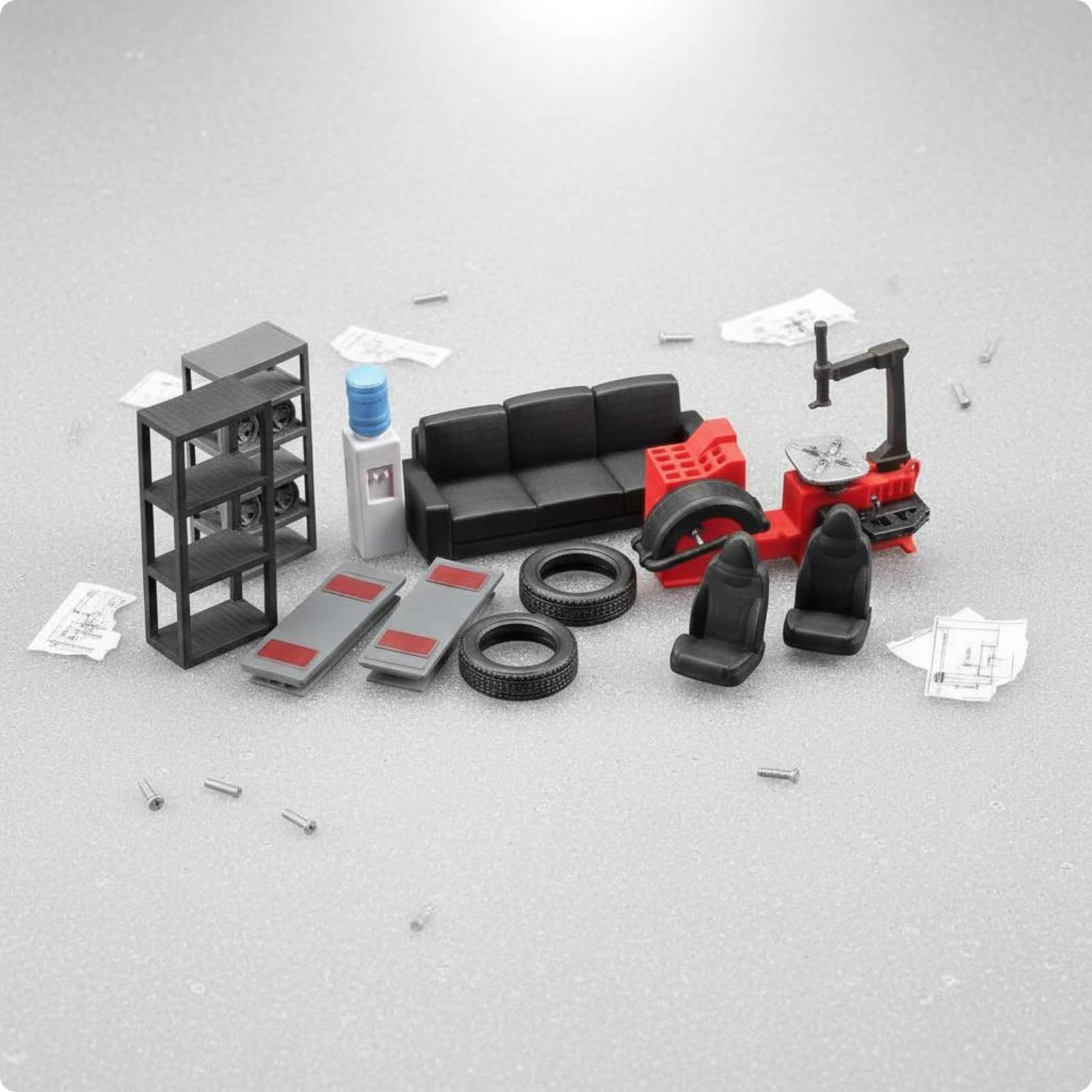 1 64 Miniature Vehicle Repair  - Workshop Tools Photos 评论和价格