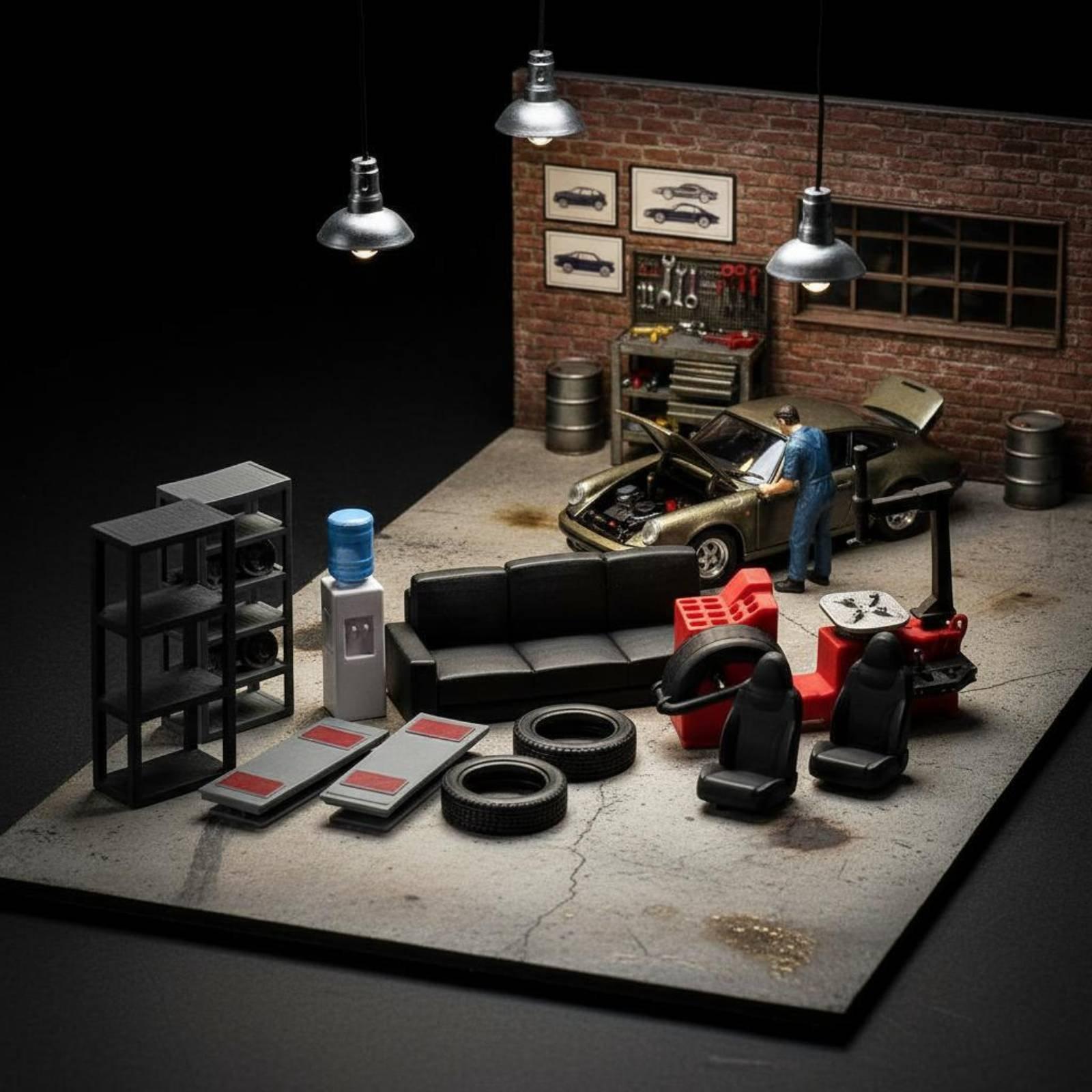 1 64 Miniature Vehicle Repair  - Workshop Tools Photos 评论和价格