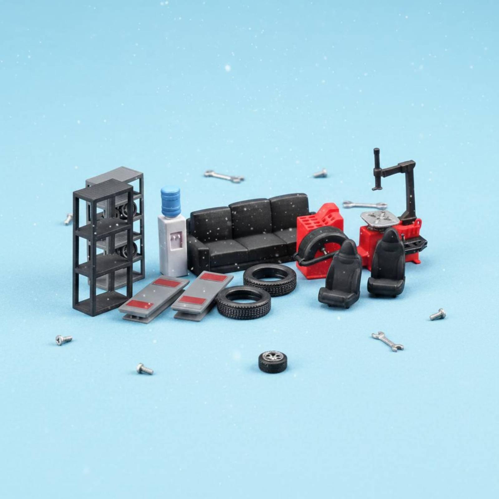 1 64 Miniature Vehicle Repair  - Workshop Tools Photos 评论和价格