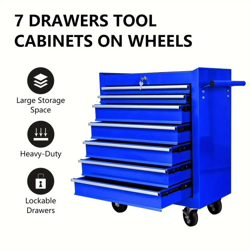 7 Drawers Blue Multifunctional - Workshop Tools Trolley 评论和价格