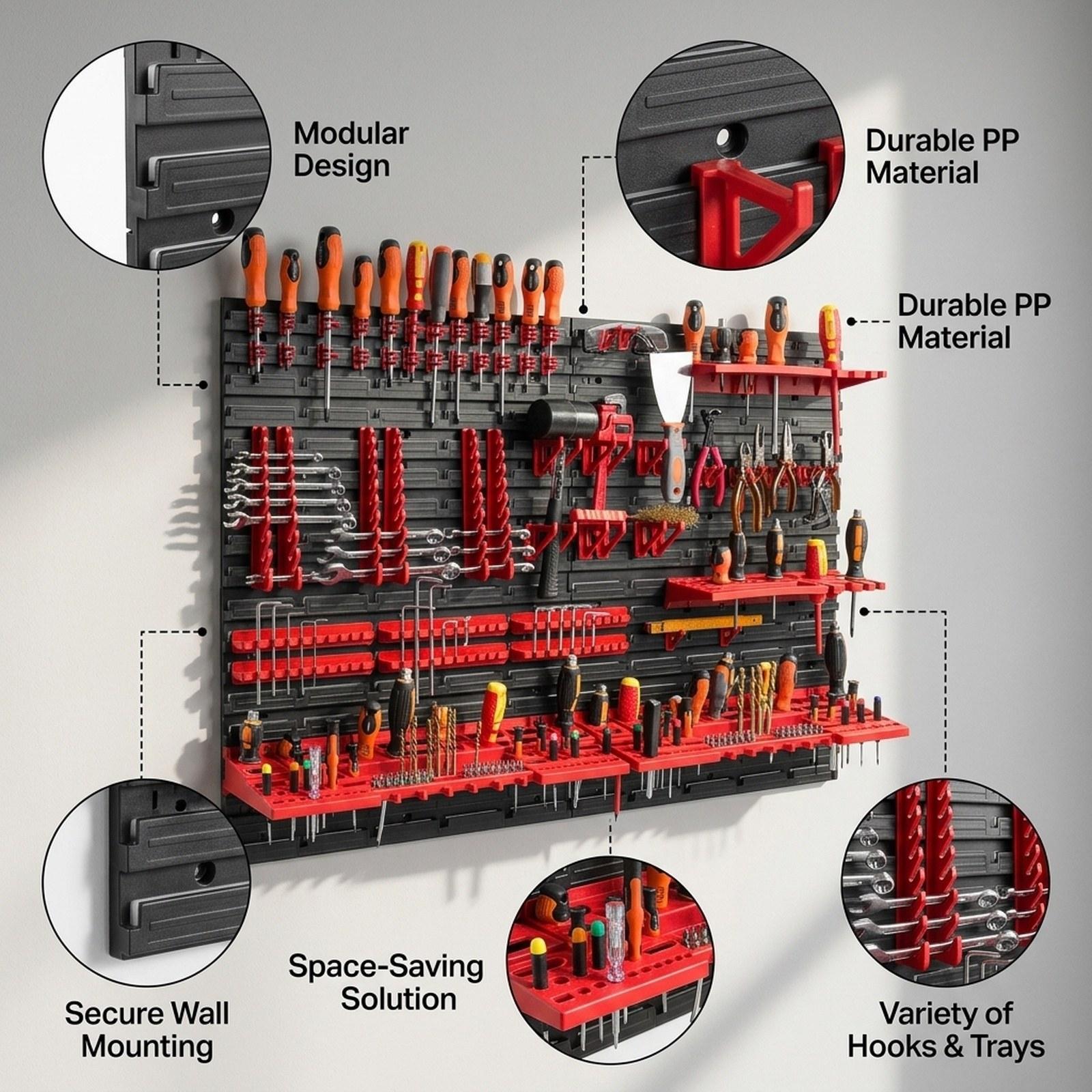 Wall Mounted Storage Bins with - Workshop Tools Board 评论和价格